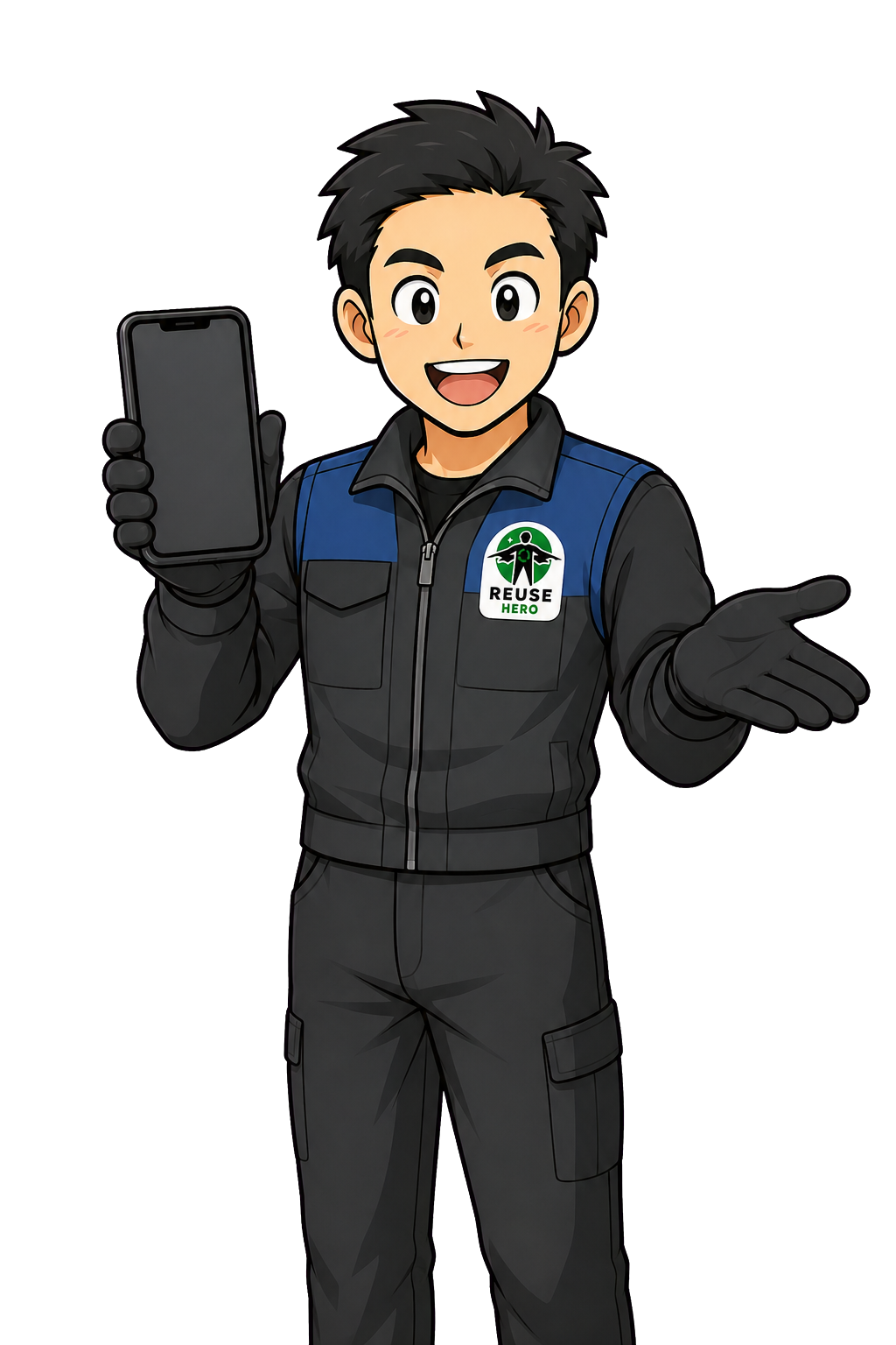 LINE相談を案内するリユースヒーローのキャラクター